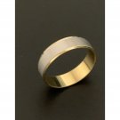 18K Saudi Gold Ring Wedding Band Two Tone S6.5 Fine Jewelry 2.62 g White Yellow