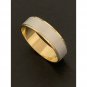 18K Saudi Gold Ring Wedding Band Two Tone S6.5 Fine Jewelry 2.62 g White Yellow