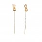 18K Saudi Gold Earrings Threader Infinity Tiny Fine Jewelry 0.28 grams
