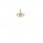 18K Gold Pendant Charm Evil Eye Cubic Zirconia Fine Jewelry
