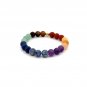 Natural Matte Chakra 6mm Stretchable Bracelet 18k Gold Bead Charm