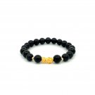 18K Gold Dragon Pixiu Piyao Lucky Bracelet Beads Gemstone Black Tourmaline 8mm 18K Gold Dragon Pixiu Piyao Lucky Bracelet Beads Gemstone Black Tourmaline 8mm
