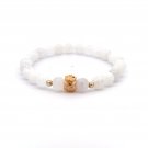 18K Gold Money Ball Lucky Charm Beads Bracelet Gemstones Moonstone 6mm