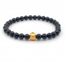 Natural Burma Black Jade Gemstones 24K Gold Money Bag Lucky Charm Bracelet 5-6mm Natural Burma Black Jade Gemstones 24K Gold Money Bag Lucky Charm Bracelet 5-6mm