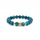 18K Gold Money Bag Lucky Charm Beads Bracelet Gemstones Apatite 8mm 18K Gold Money Bag Lucky Charm Beads Bracelet Gemstones Apatite 8mm