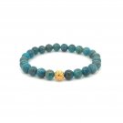 Natural Apatite Gemstones 6mm 18K Gold Money Ball Bead Charm Natural Apatite Gemstones 6mm 18K Gold Money Ball Bead Charm