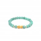 18K Gold Dragon Pixiu Piyao Lucky Charm Bracelet Gemstone Amazonite Peru 6mm 18K Gold Dragon Pixiu Piyao Lucky Charm Bracelet Gemstone Amazonite Peru 6mm