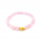 24K Gold Piyao Pixiu Lucky Charm Stretchable Bracelet Gemstones Rose Quartz 24K Gold Piyao Pixiu Lucky Charm Stretchable Bracelet Gemstones Rose Quartz
