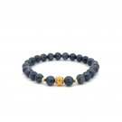 18K Gold Money Ball Lucky Charm Beads Bracelet Gemstones Sapphire 6mm 18K Gold Money Ball Lucky Charm Beads Bracelet Gemstones Sapphire 6mm