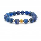 18K Gold Money Ball Lucky Charm Beads Bracelet Gemstones Lapis Lazuli 8mm 18K Gold Money Ball Lucky Charm Beads Bracelet Gemstones Lapis Lazuli 8mm