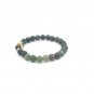 18K Gold Money Bag Lucky Charm Beads Bracelet Gemstones Moss Agate 6mm