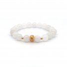 18K Gold Money Bag Lucky Charm Beads Bracelet Gemstones White Jade 8mm S5 18K Gold Money Bag Lucky Charm Beads Bracelet Gemstones White Jade 8mm S5