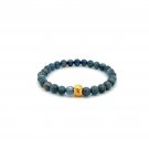 18K Gold Money Bag Lucky Charm Bracelet Gemstones Kyanite 6mm