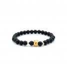 18K Gold Money Bag Lucky Charm Beads Bracelet Gemstones Obsidian 6mm 18K Gold Money Bag Lucky Charm Beads Bracelet Gemstones Obsidian 6mm