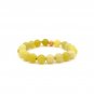 18K Gold Money Ball Lucky Charm Beads Bracelet Gemstones Lemon Jade 8mm