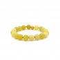 18K Gold Money Ball Lucky Charm Beads Bracelet Gemstones Lemon Jade 8mm