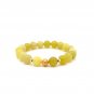 18K Gold Money Ball Lucky Charm Beads Bracelet Gemstones Lemon Jade 8mm