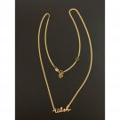18K Gold Necklace Chain Wish Cubic Zirconia 17 in plus 1 in Fine Jewelry 2.51g