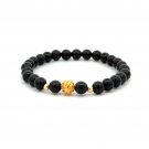 18K Gold Money Ball Lucky Charm Beads Bracelet Gemstones Obsidian 6mm 18K Gold Money Ball Lucky Charm Beads Bracelet Gemstones Obsidian 6mm