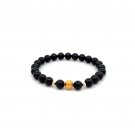 18K Gold Money Ball Lucky Charm Bracelet Gemstones Natural Black Tourmaline 6mm