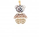 18K Saudi Gold Pendant Charm Tricolor Fine Jewelry 1.75 grams