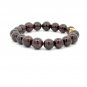 18K Gold Money Bag Lucky Charm Beads Bracelet Gemstones Garnet 8-8.5mm