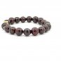 18K Gold Money Bag Lucky Charm Beads Bracelet Gemstones Garnet 8-8.5mm