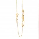18K Saudi Gold Bracelet Cable Chain Tricolor Bead Size 6.5 in 0.5 inches