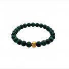 24K Gold Money Bag Lucky Charm Stretchable Bracelet Gemstones Malachite 7.5-8mm 24K Gold Money Bag Lucky Charm Stretchable Bracelet Gemstones Malachite 7.5-8mm