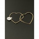 18K Saudi Gold Earrings Hoops Heart Large Fine Jewelry 3.36 grams 18K Saudi Gold Earrings Hoops Heart Large Fine Jewelry 3.36 grams