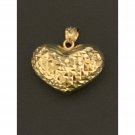 18K Saudi Gold Pendant Puffed Heart Fine Jewelry 1.77 grams