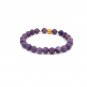 18K Gold Money Ball Lucky Charm Beads Bracelet Gemstones Natural Jade Lilac 6mm