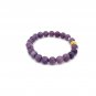 18K Gold Money Ball Lucky Charm Beads Bracelet Gemstones Natural Jade Lilac 6mm