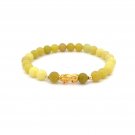 18K Gold Dragon Pixiu Piyao Lucky Charm Bracelet Gemstones Lemon Jade 6mm