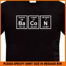 BACON Periodic Table Science Geek Chemistry T-shirt Black S -XL