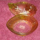 carnival glass hen on nest