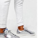 New Adidas Unisex Genuine Leather Metallic Silver Stan Smith Fashion Shoes