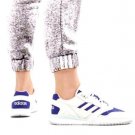 New Adidas Blue & White Genuine Leather Athletic Shoes