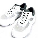 New Rare & Unique Women's Embellished Chunky Comfortable Sneakers In Gray & White