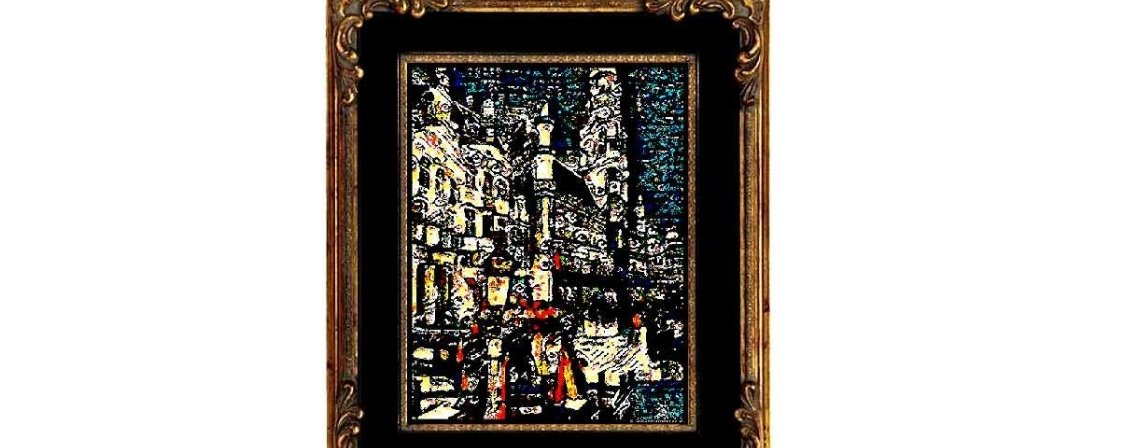 New One Of A Kind Limited Edition Canvas Art "An Old City Fair" (ships in 4 weeks)