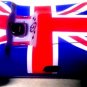 New English Flag Ferrari Race Car Collectible Tin/Toy