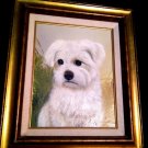 "Bichon" Ant./Vntg. Orig. Painting w/COA (Certificate of Authenticity/Registration)