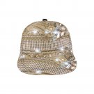 Beige Bling Printed Snapback Hat