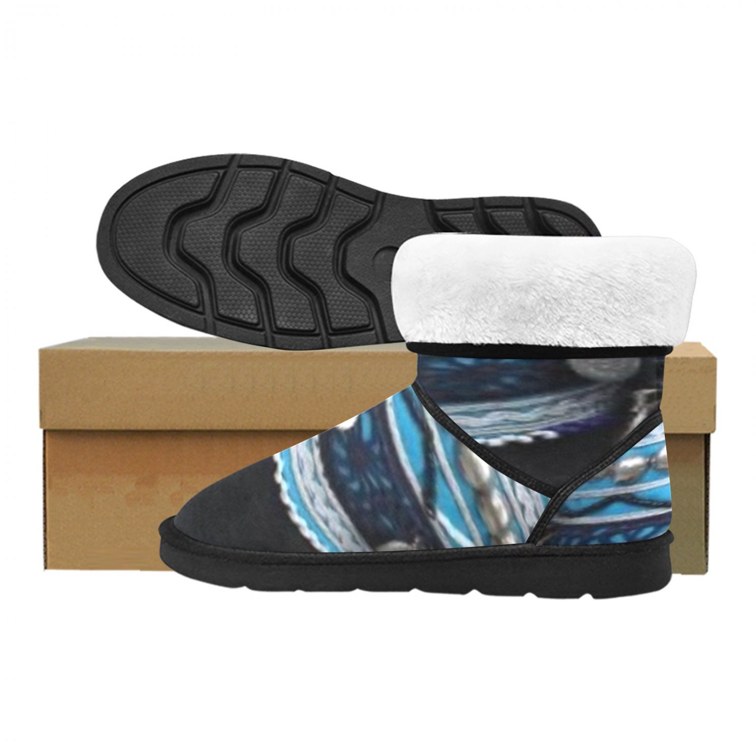 Teal Printed Winter Boots