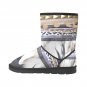 Feather Studded Safari Printed Winter Boots