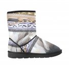 Feather Studded Safari Printed Winter Boots
