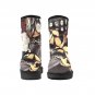 Grey Coin Trim Printed Winter Boots
