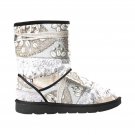 Lacey White Cowrie Shell Printed Winter Snow Boots