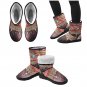 Red and Brown Gypsy Textured Printed Winter Snow Boots