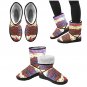 Red Knotted Macrame Printed Winter Snow Boots